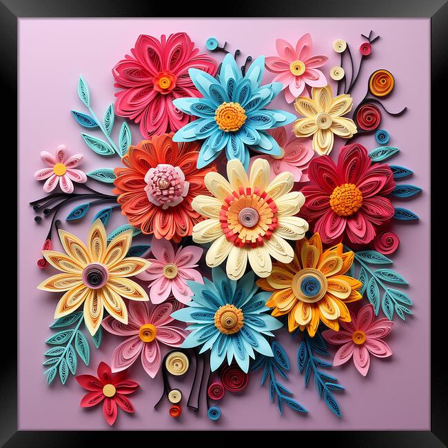 Floral Quilling Framed Print by Steve Smith