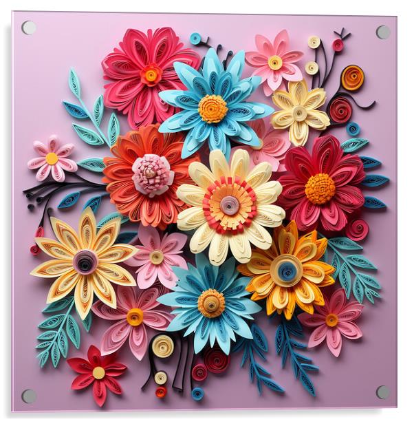 Floral Quilling Acrylic by Steve Smith