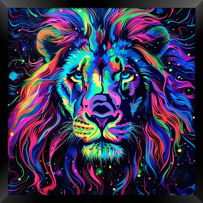 Rainbow Lion Framed Print by Steve Smith