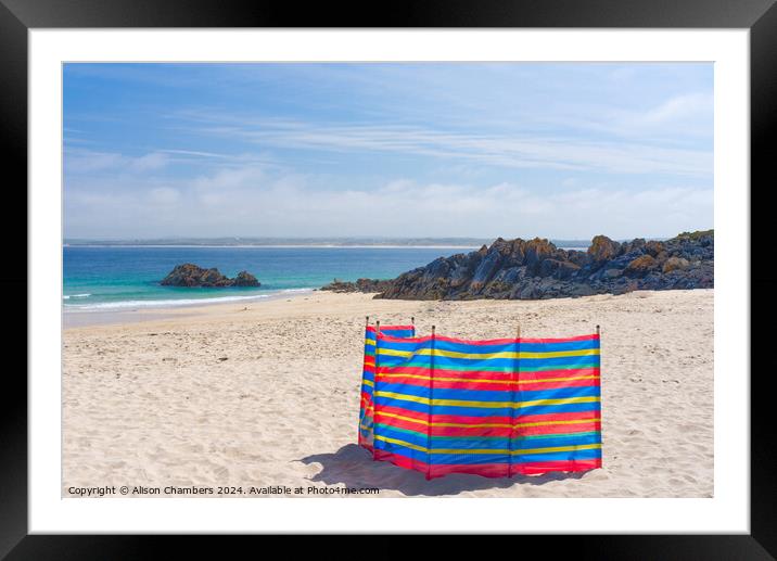 Porthgwidden Beach Cornwall Framed Mounted Print by Alison Chambers