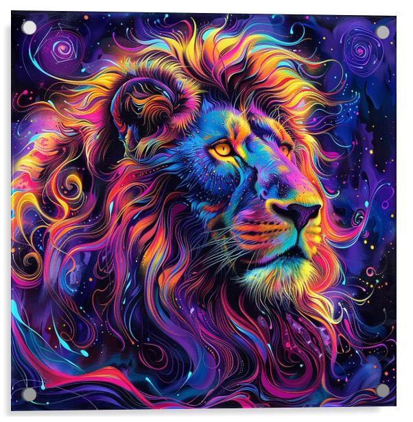 Rainbow Lion Acrylic by Steve Smith