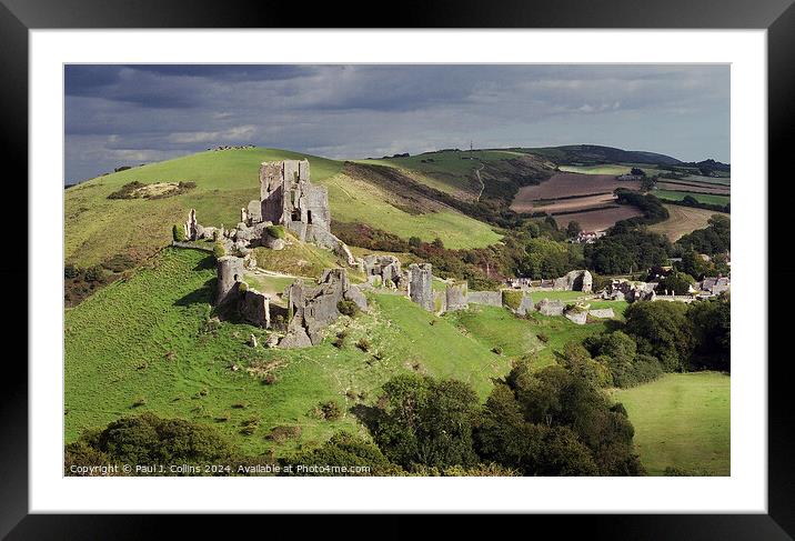 Hilltop Ruins Framed Mounted Print by Paul J. Collins