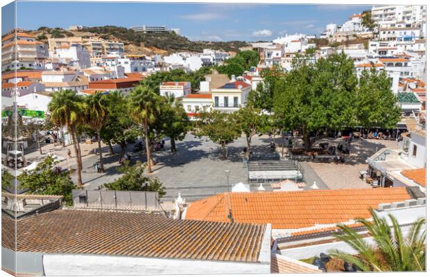 View over the main square, Albufeira, Portugal Canvas Print by Kevin Hellon
