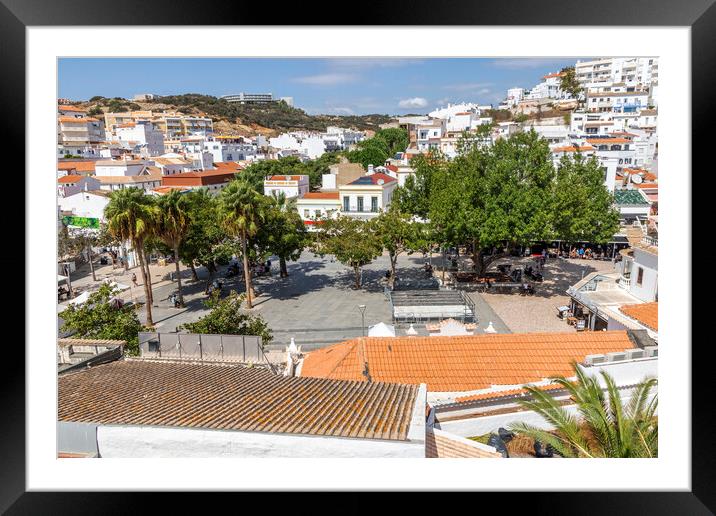 View over the main square, Albufeira, Portugal Framed Mounted Print by Kevin Hellon