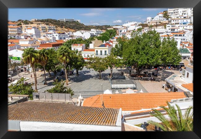 View over the main square, Albufeira, Portugal Framed Print by Kevin Hellon