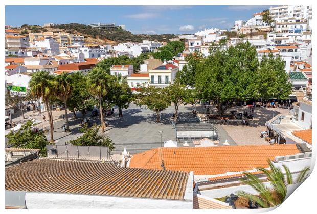 View over the main square, Albufeira, Portugal Print by Kevin Hellon