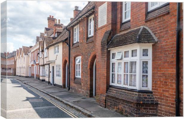 Alms houses on Castle Street,  Old Aylesbury, Canvas Print by Kevin Hellon