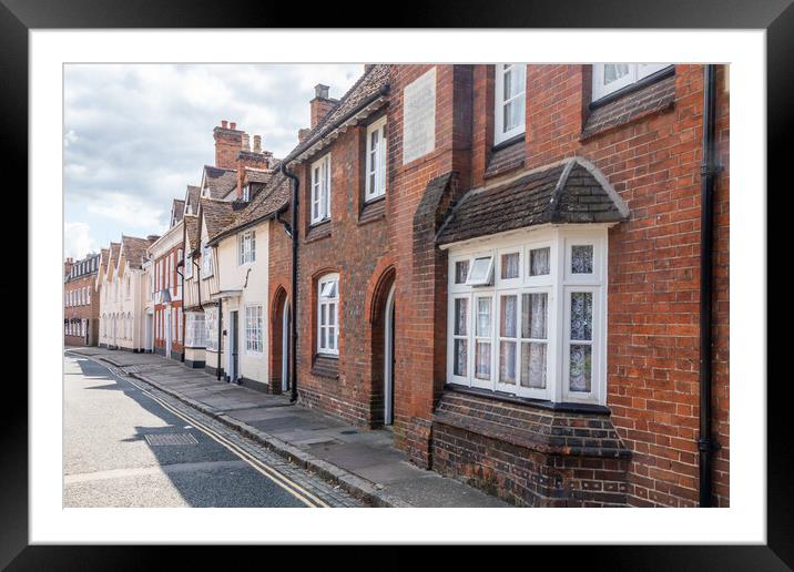 Alms houses on Castle Street,  Old Aylesbury, Framed Mounted Print by Kevin Hellon