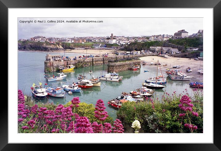 Newquay in Cornwall Framed Mounted Print by Paul J. Collins