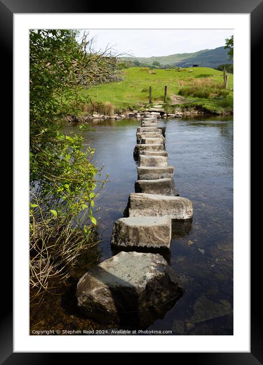 River Rothay Stepping Stones Framed Mounted Print by Stephen Read