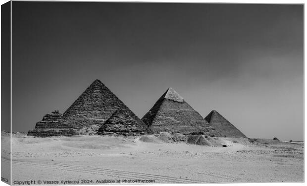 Great Pyramids of Giza Canvas Print by Vassos Kyriacou