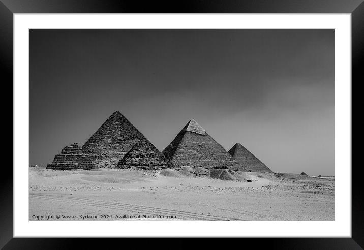 Great Pyramids of Giza Framed Mounted Print by Vassos Kyriacou