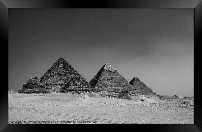 Great Pyramids of Giza Framed Print by Vassos Kyriacou