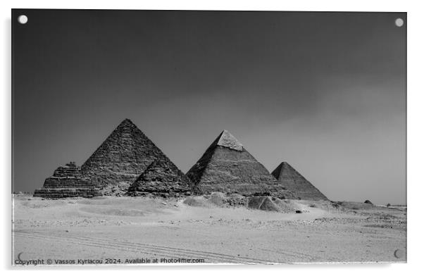 Great Pyramids of Giza Acrylic by Vassos Kyriacou