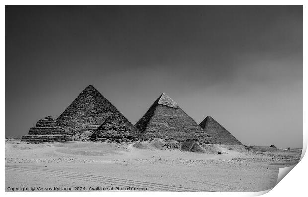 Great Pyramids of Giza Print by Vassos Kyriacou