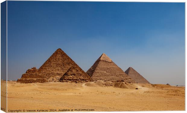 Great Pyramids of Giza Canvas Print by Vassos Kyriacou