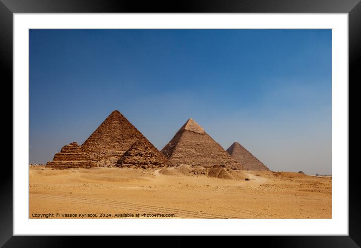 Great Pyramids of Giza Framed Mounted Print by Vassos Kyriacou