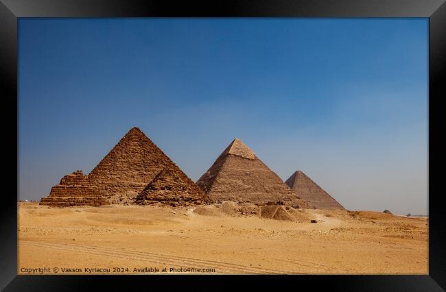 Great Pyramids of Giza Framed Print by Vassos Kyriacou