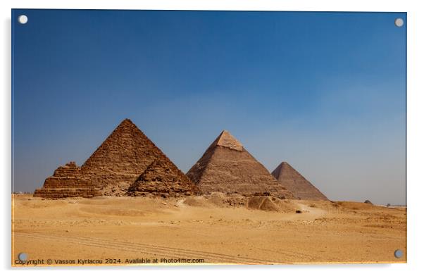 Great Pyramids of Giza Acrylic by Vassos Kyriacou