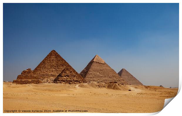 Great Pyramids of Giza Print by Vassos Kyriacou