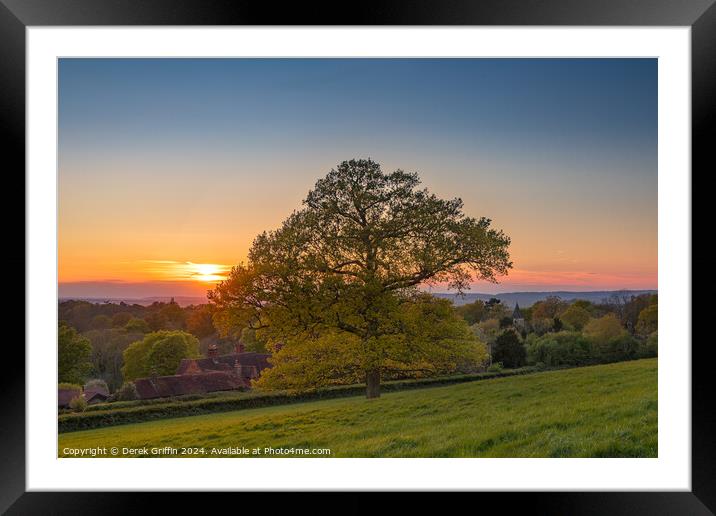 Sunset over Mark Beech Framed Mounted Print by Derek Griffin