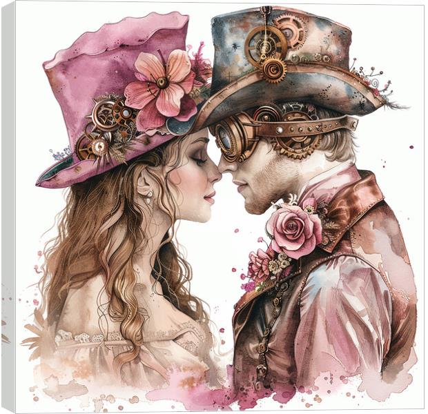 Steampunk Wedding In Pink Canvas Print by Steve Smith