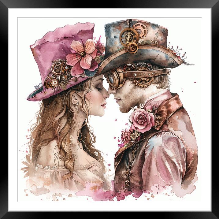 Steampunk Wedding In Pink Framed Mounted Print by Steve Smith