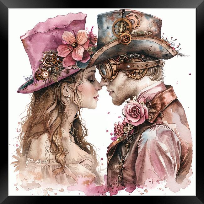 Steampunk Wedding In Pink Framed Print by Steve Smith