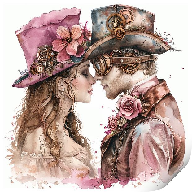 Steampunk Wedding In Pink Print by Steve Smith