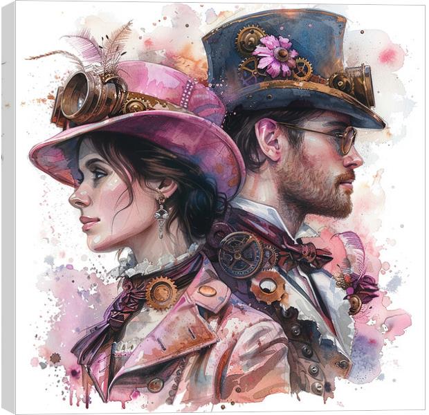Steampunk Wedding In Pink Canvas Print by Steve Smith