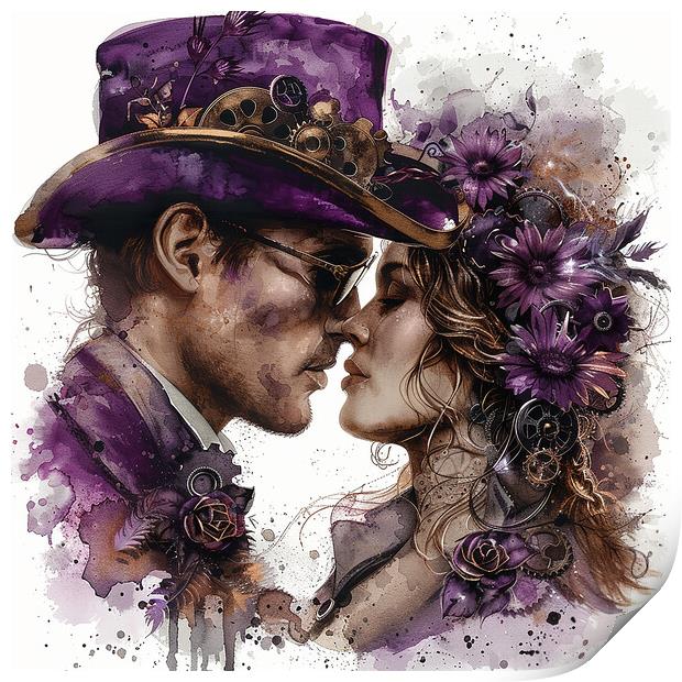 Steampunk Wedding In Purple Print by Steve Smith
