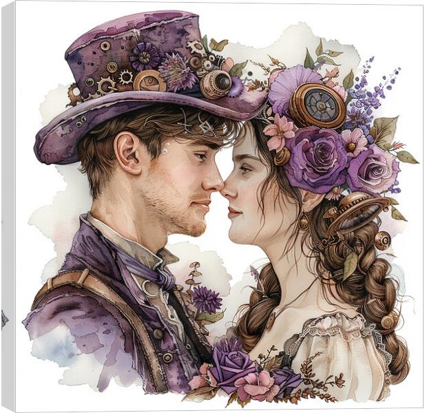 Steampunk Wedding In Purple Canvas Print by Steve Smith