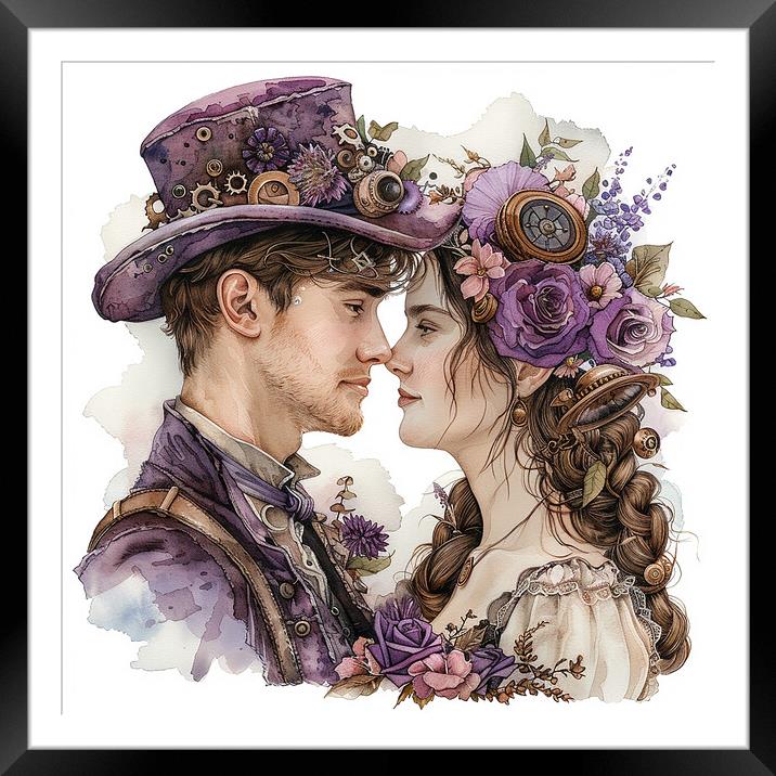 Steampunk Wedding In Purple Framed Mounted Print by Steve Smith