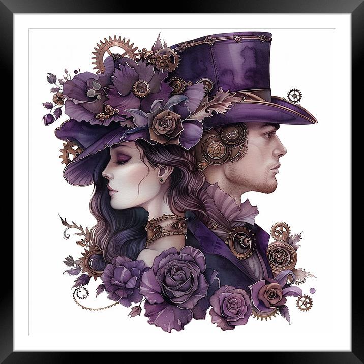 Steampunk Wedding In Purple Framed Mounted Print by Steve Smith