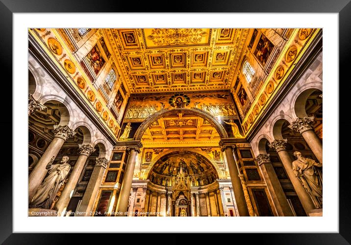 Ciborium Tomb Papal Basilica Paul Beyond Walls Rome Italy Framed Mounted Print by William Perry