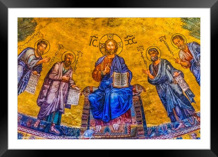 Jesus Disciples Mosaic Paul Beyond Walls Rome Italy Framed Mounted Print by William Perry