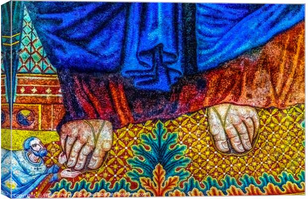 Jesus Feet Mosaic Papal Basilica Paul Beyond Walls Rome Italy Canvas Print by William Perry