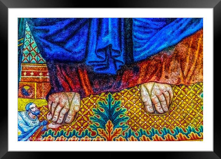 Jesus Feet Mosaic Papal Basilica Paul Beyond Walls Rome Italy Framed Mounted Print by William Perry