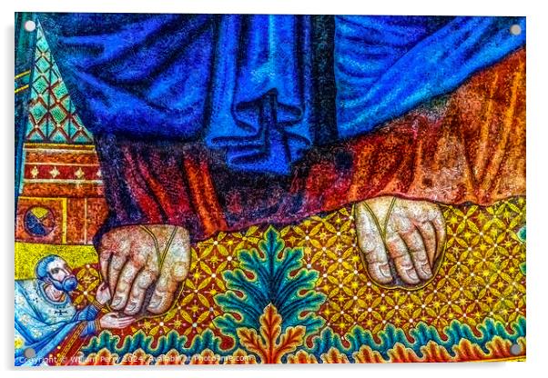 Jesus Feet Mosaic Papal Basilica Paul Beyond Walls Rome Italy Acrylic by William Perry