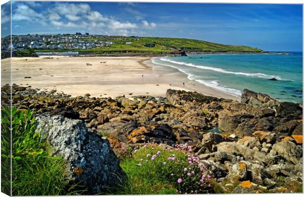 St Ives Porthmeor Beach Canvas Print by Darren Galpin