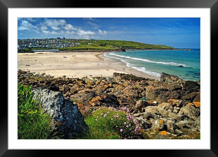 St Ives Porthmeor Beach Framed Mounted Print by Darren Galpin