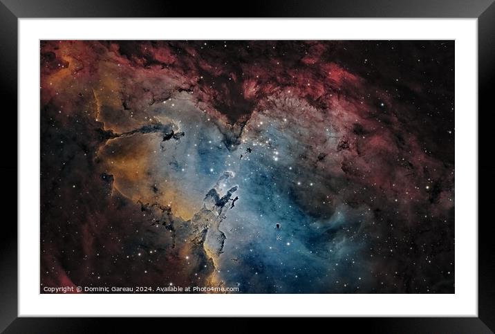 Eagle Nebula Featuring The Pillars of Creation - Foraxx Framed Mounted Print by Dominic Gareau