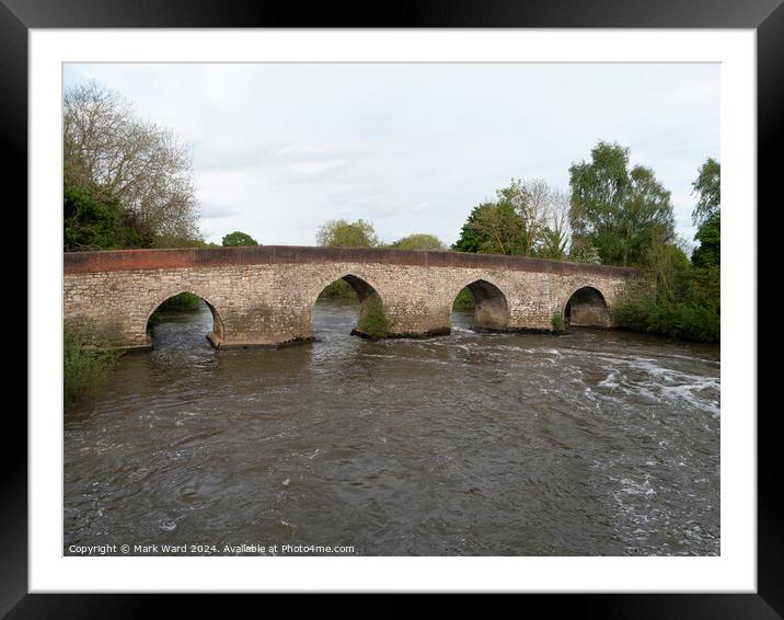 Twyford Bridge over the Medway. Framed Mounted Print by Mark Ward