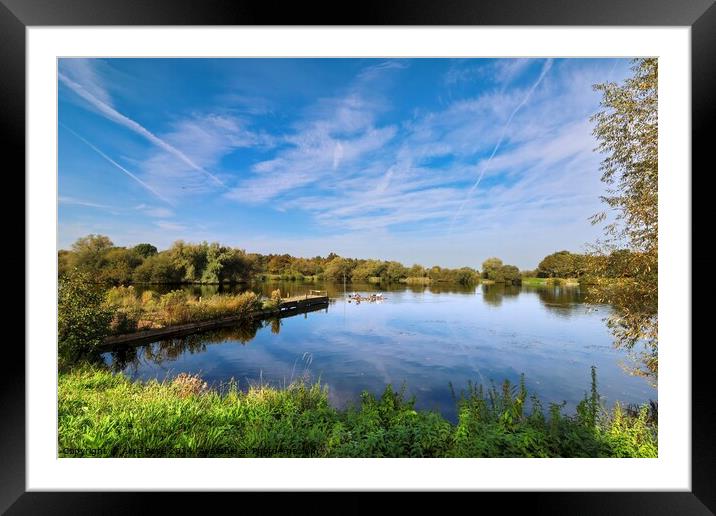 Tranquil Lake Landscape, Kingsbury Water Park Framed Mounted Print by Alice Rose Lenton
