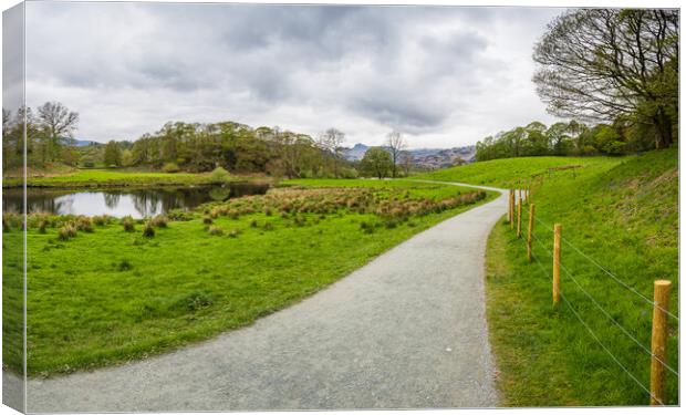 Pathway alongside the River Brathay Canvas Print by Jason Wells