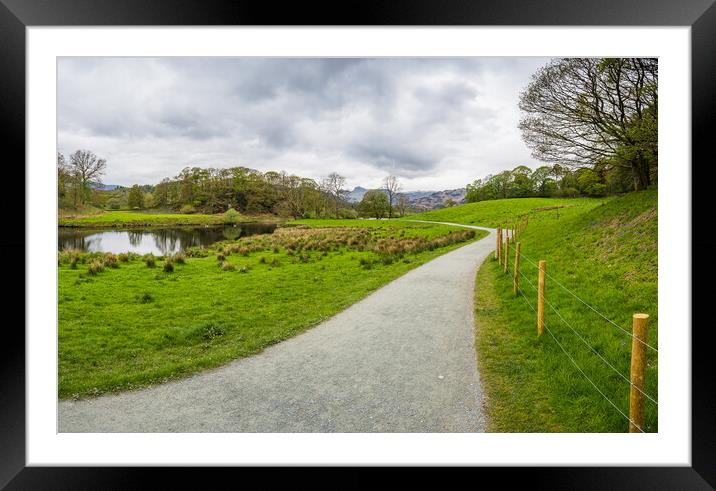 Pathway alongside the River Brathay Framed Mounted Print by Jason Wells