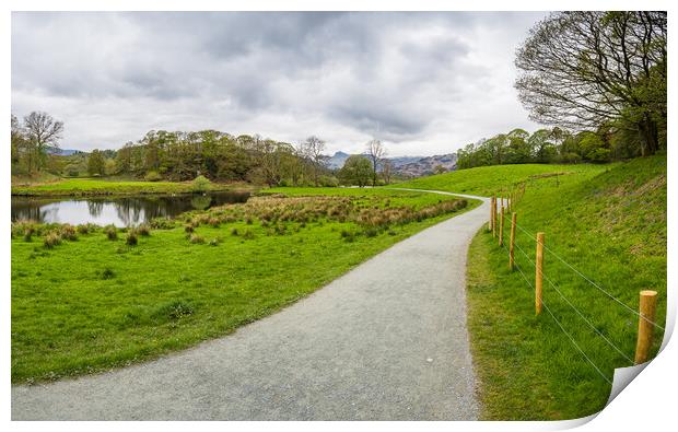 Pathway alongside the River Brathay Print by Jason Wells