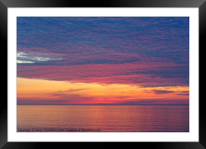 Cornish Sunset Framed Mounted Print by Alison Chambers