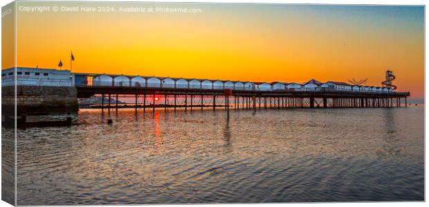 Herne Bay Pier at Sunset Canvas Print by David Hare