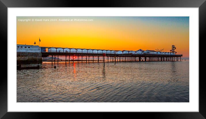 Herne Bay Pier at Sunset Framed Mounted Print by David Hare
